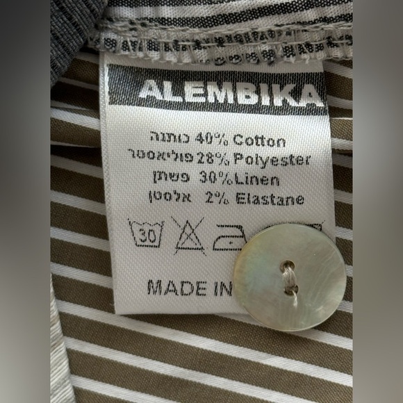 Alembika Ombre stripe Sleeveless oversized linen  blend midi dress in Smoke Sz 2 - Picture 8 of 8
